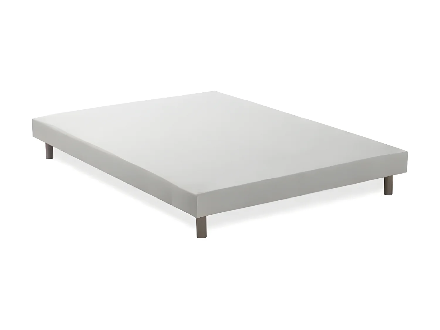 Rakenne Sommier tapissier a lattes 140 x 190 cm - Bois massif blanc + Pieds