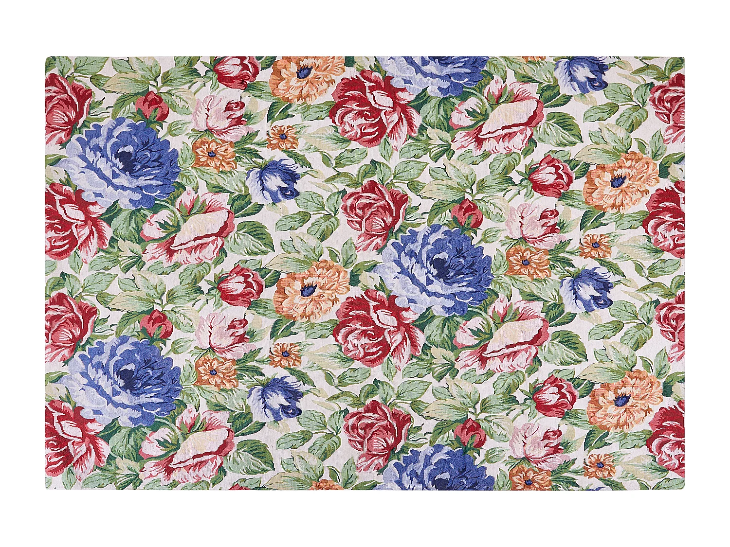 Teppich Baumwolle bunt mit Blumenmuster rechteckig 200 x 300 cm Modern Farwan