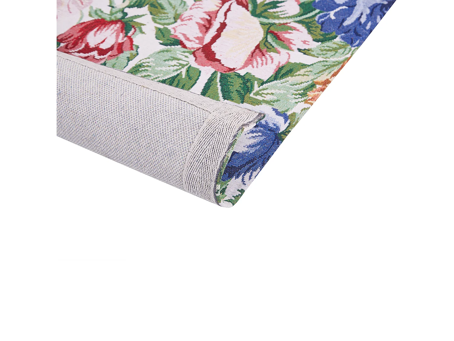 Teppich Baumwolle bunt mit Blumenmuster rechteckig 200 x 300 cm Modern Farwan