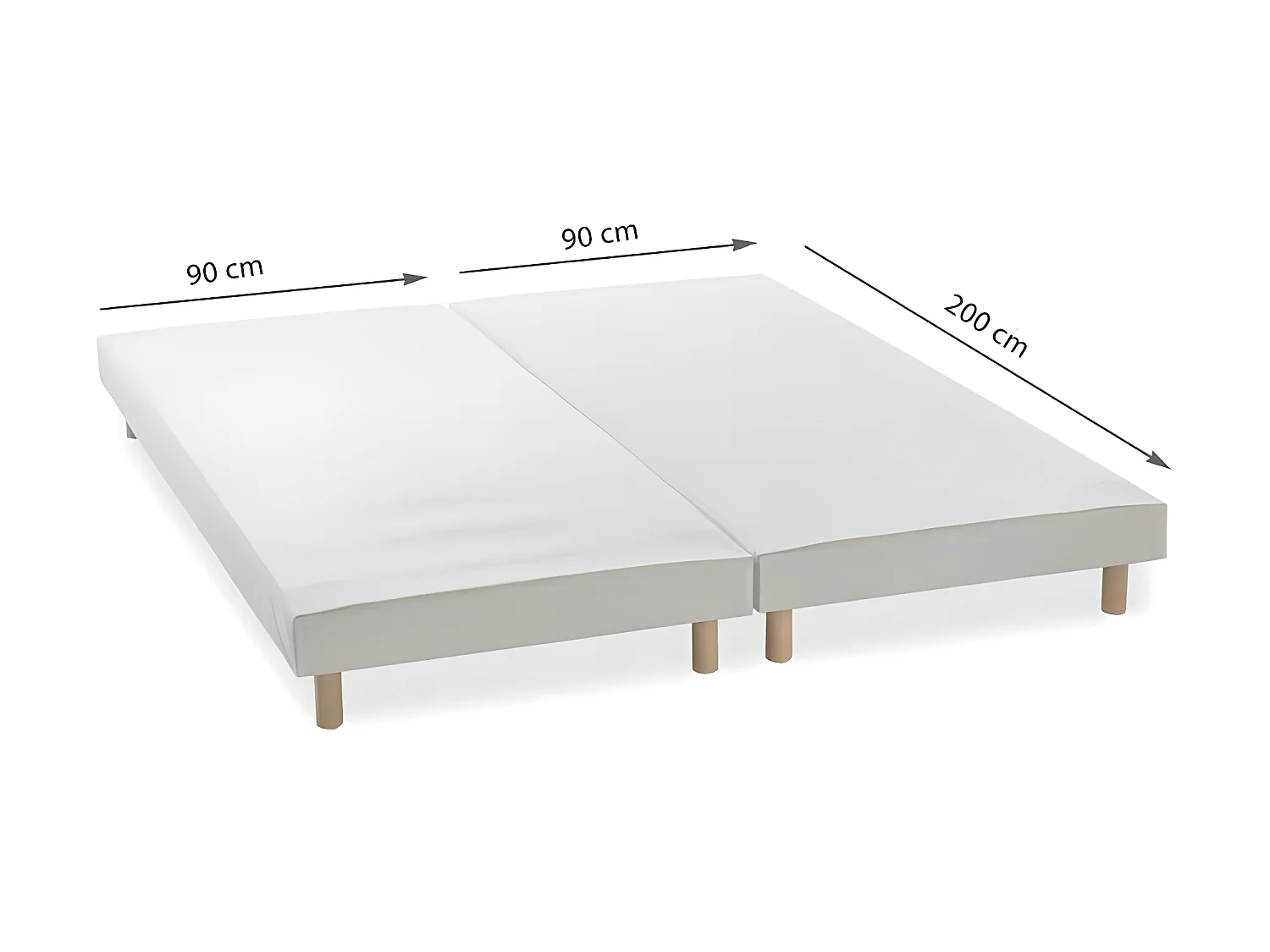 Reti a doghe imbottite x 2 - Legno Massello Bianco 180x200 - FINLANDEK Rakenne