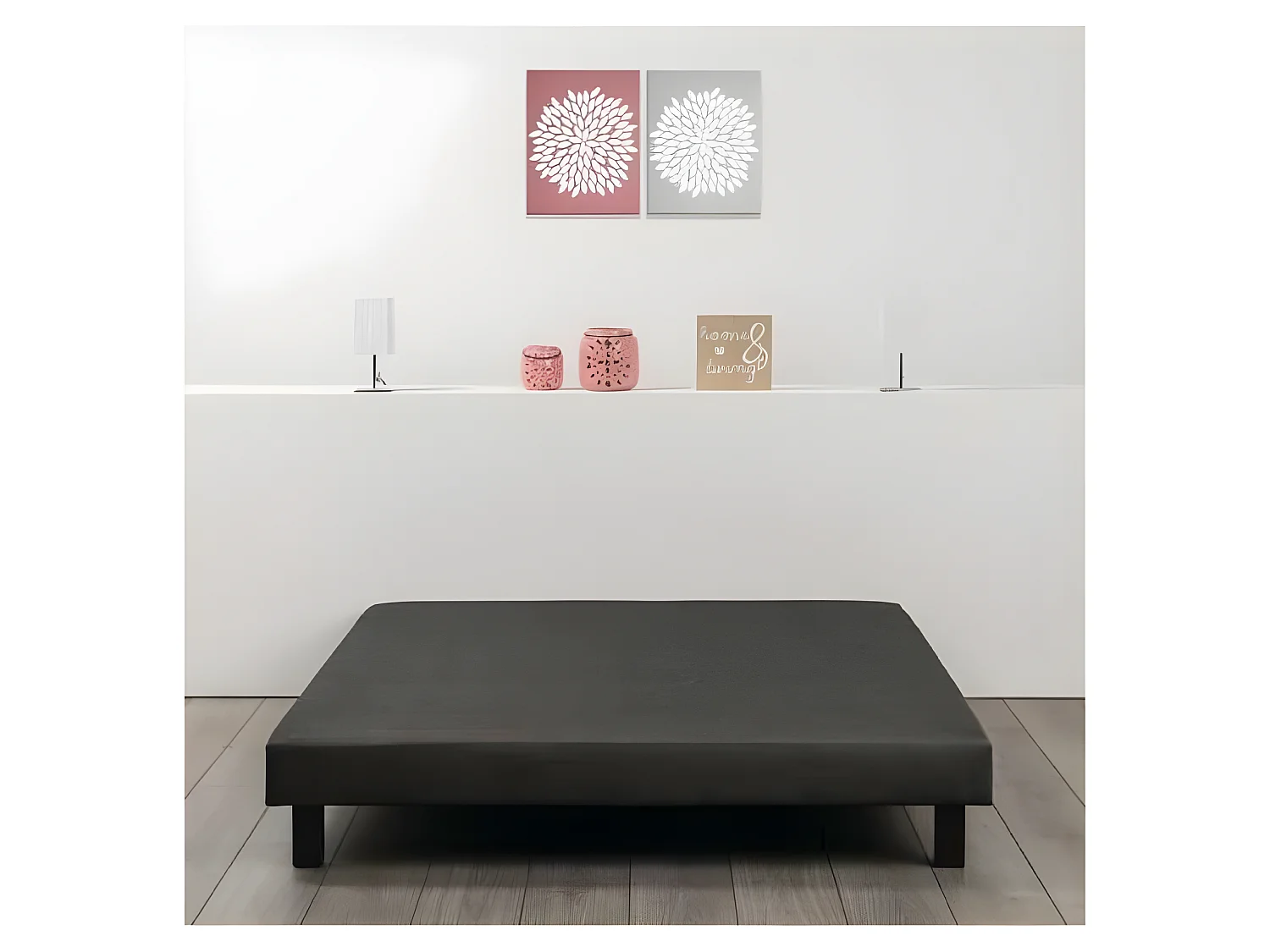 Rete a doghe imbottita 160x200 in legno massiccio grigio antracite + piedi - RAKENNE FINLANDEK