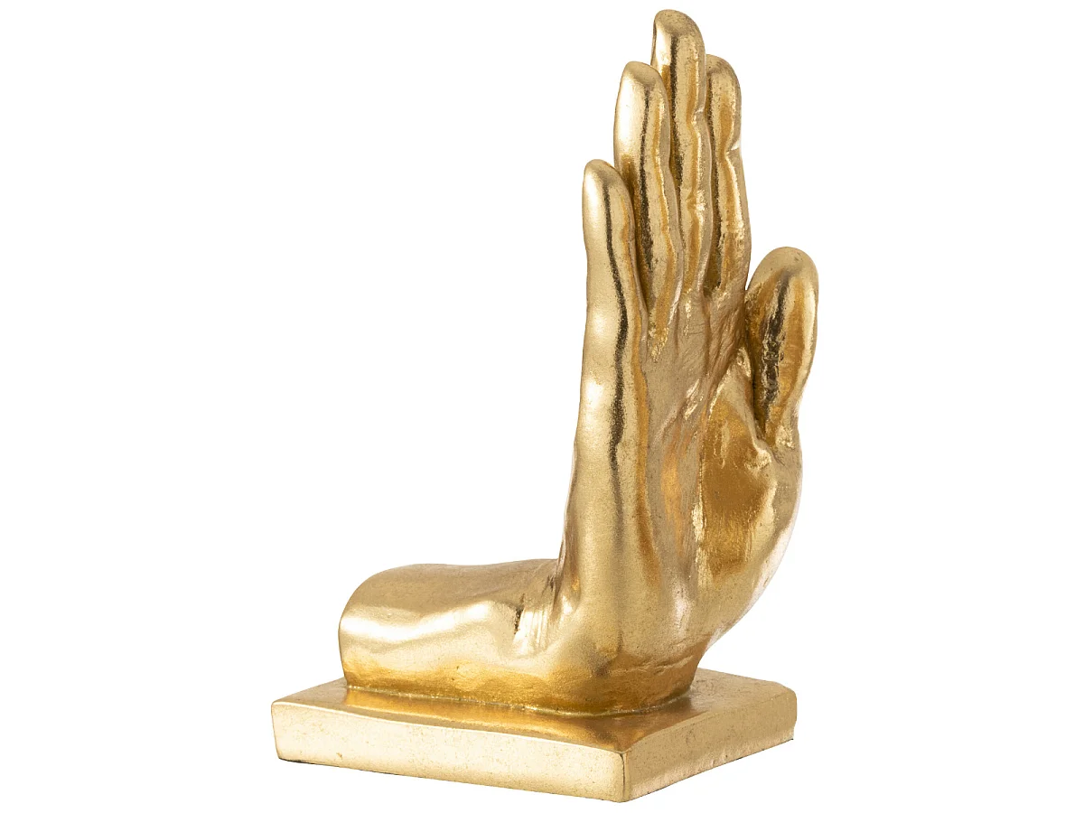 Lot de 2 Serre-Livres Design "Main" 22cm Or