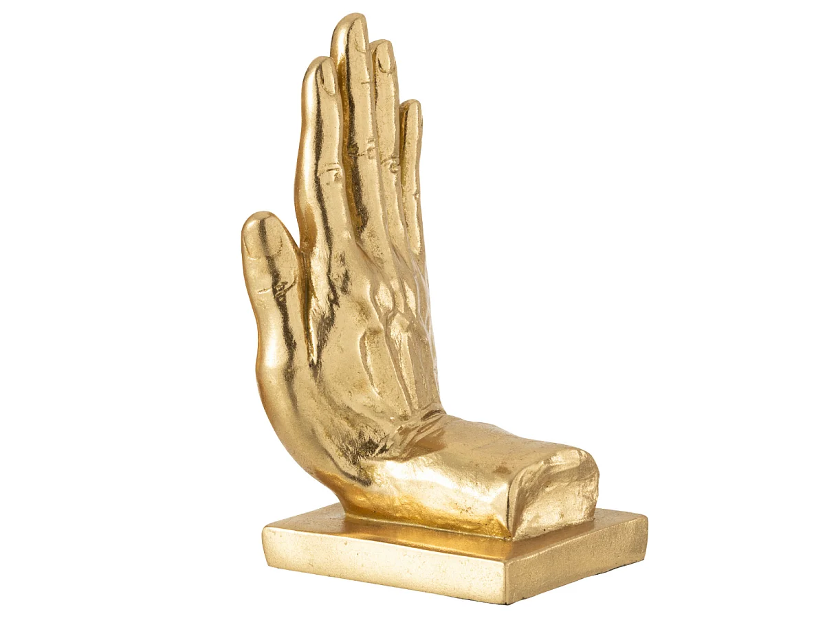 Lot de 2 Serre-Livres Design "Main" 22cm Or