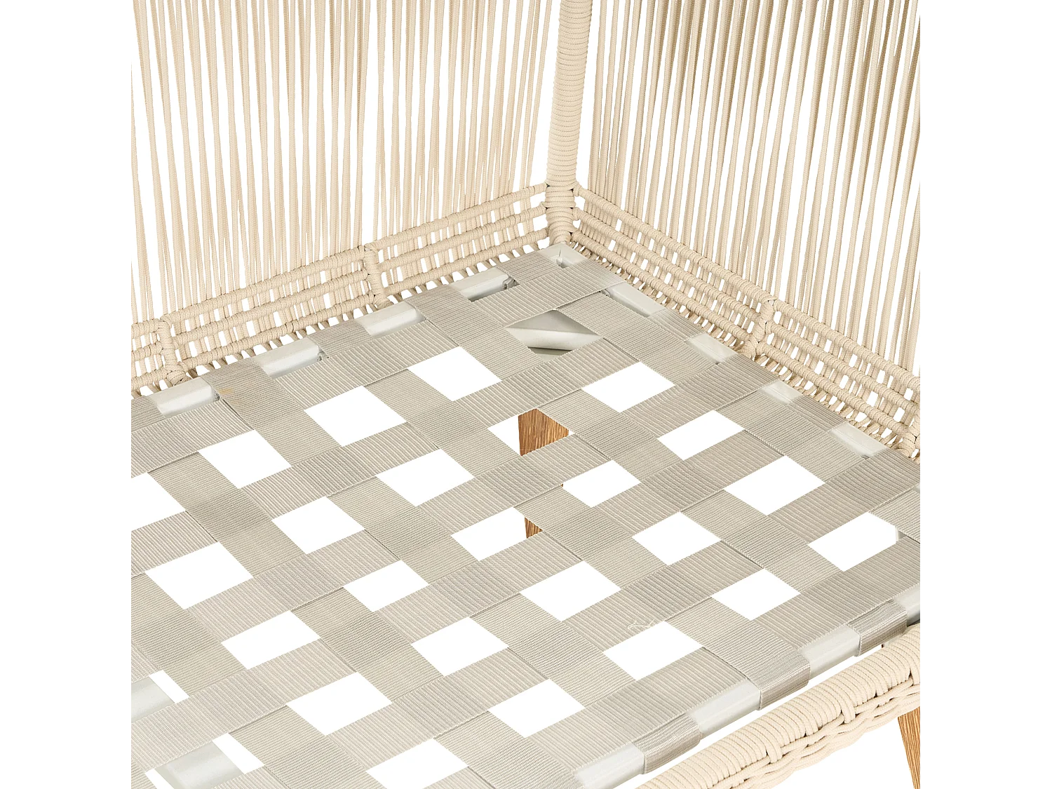 Narożnik ogrodowy ze stolikiem dla 5 osób ALCAMO Lewostronny Drewno akacjowe Jasnobeżowy