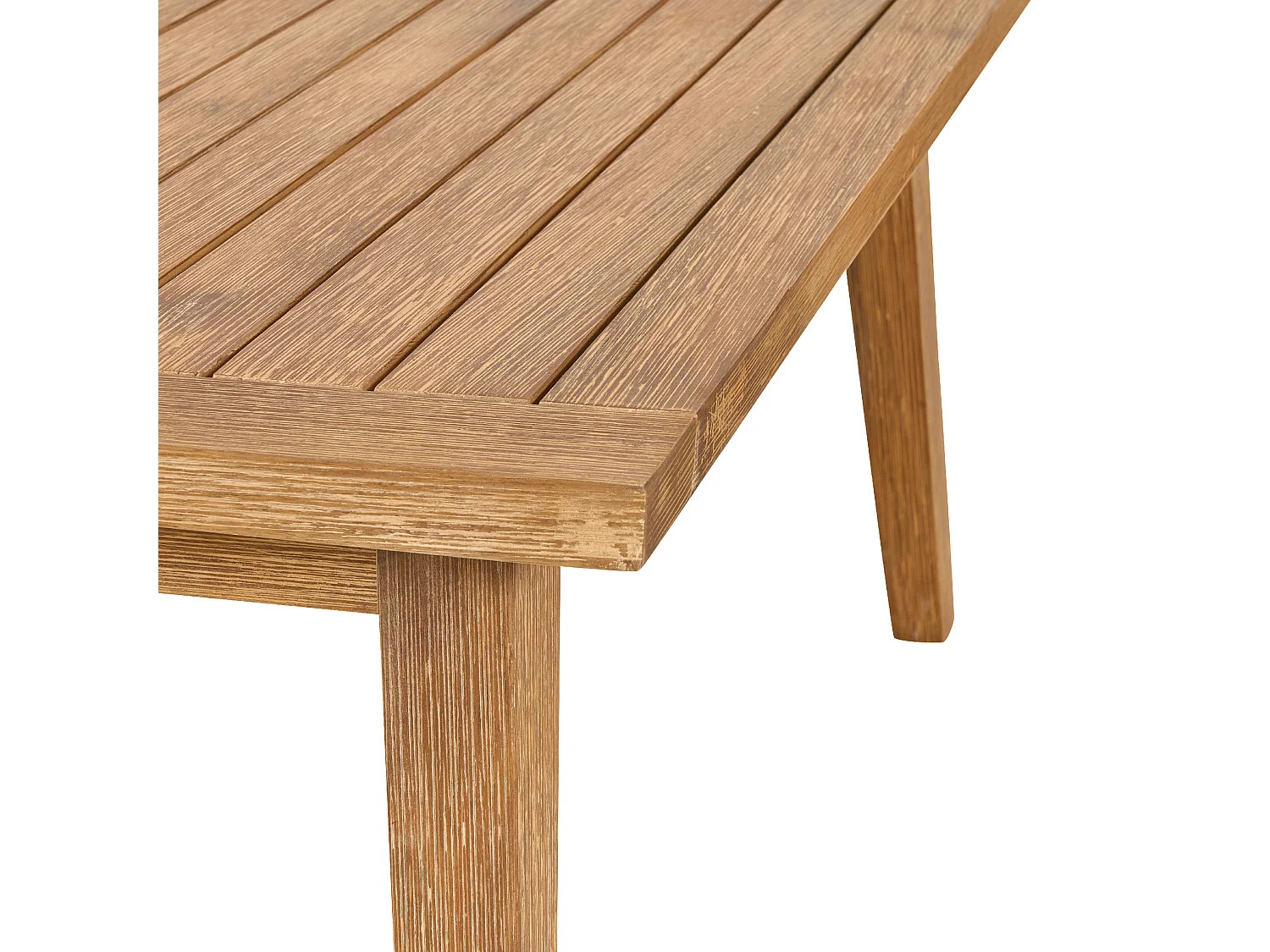 Garten Ecksofa mit Tisch 5-Sitzer ALCAMO linksseitig Akazienholz Hellbeige
