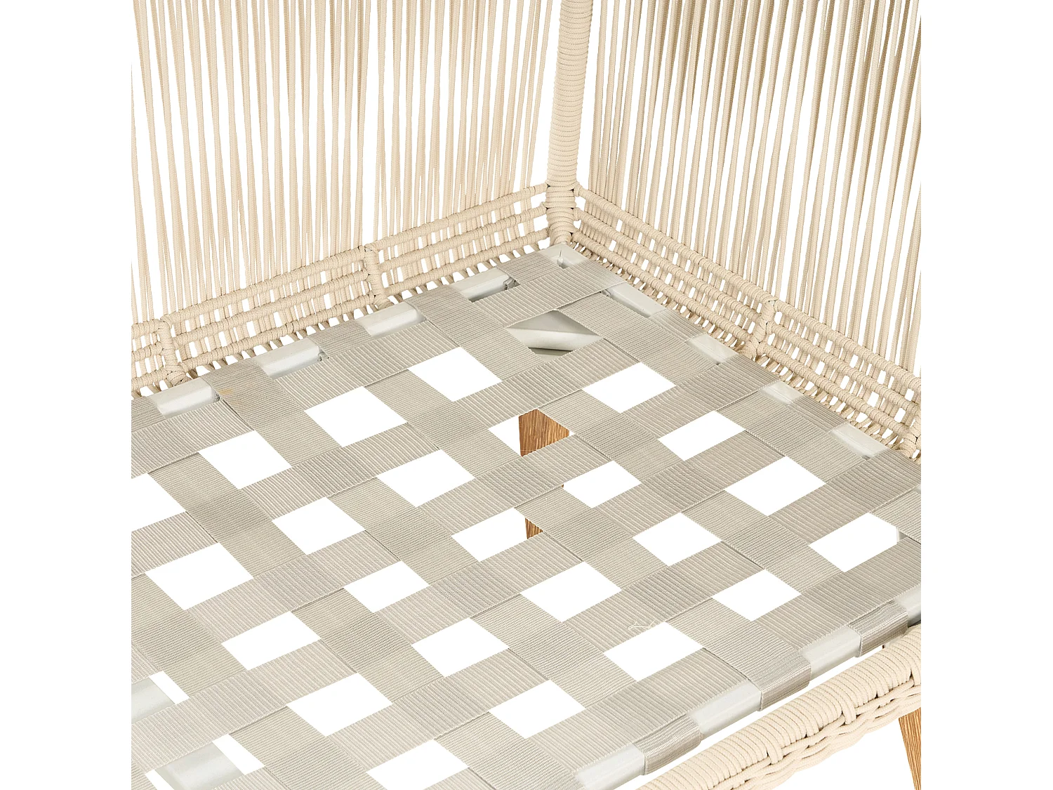 Garten Ecksofa mit Tisch 5-Sitzer ALCAMO linksseitig Akazienholz Hellbeige