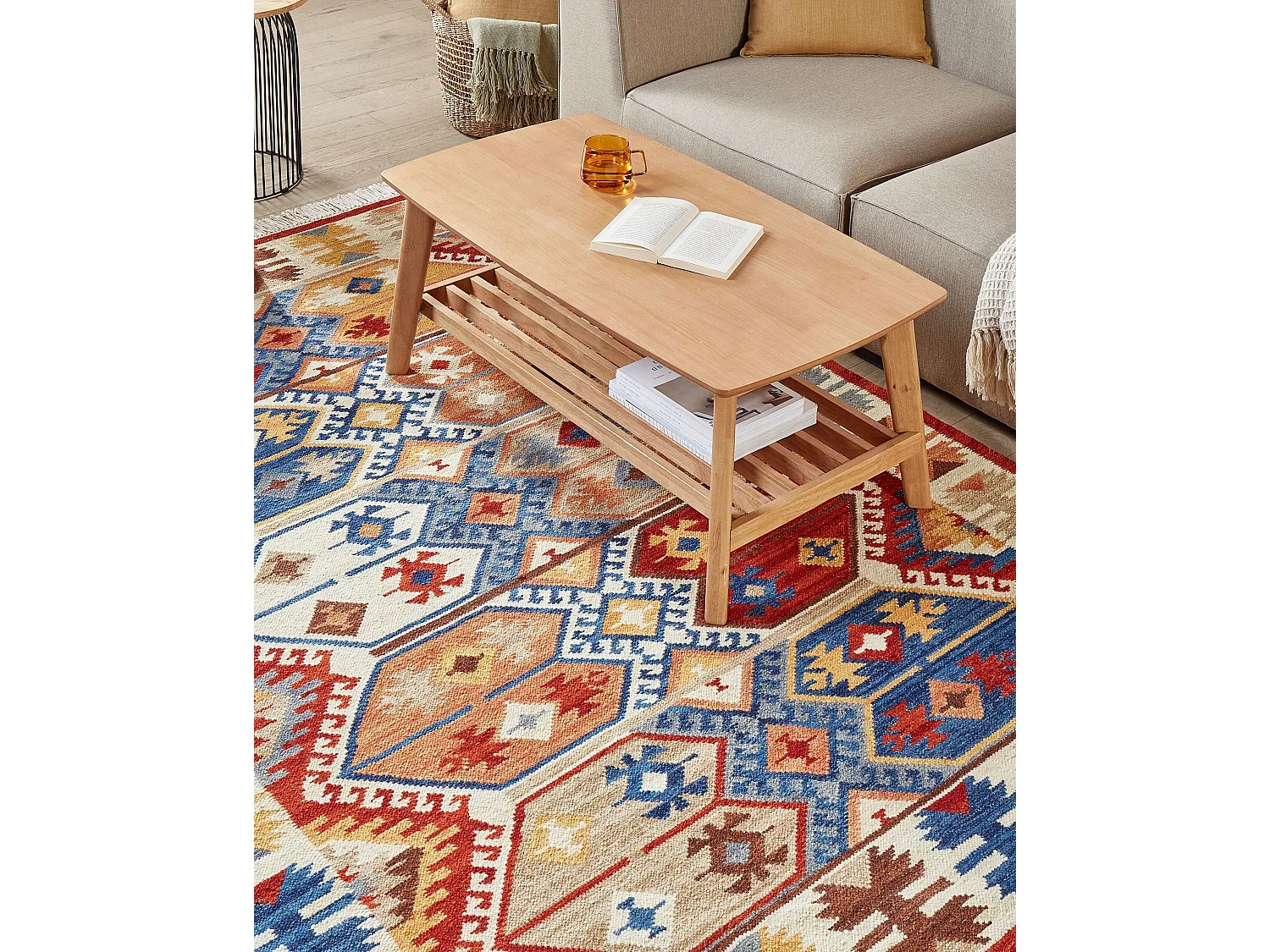 Tapete Kilim em lã multicolor 160 x 230 cm VANASHEN