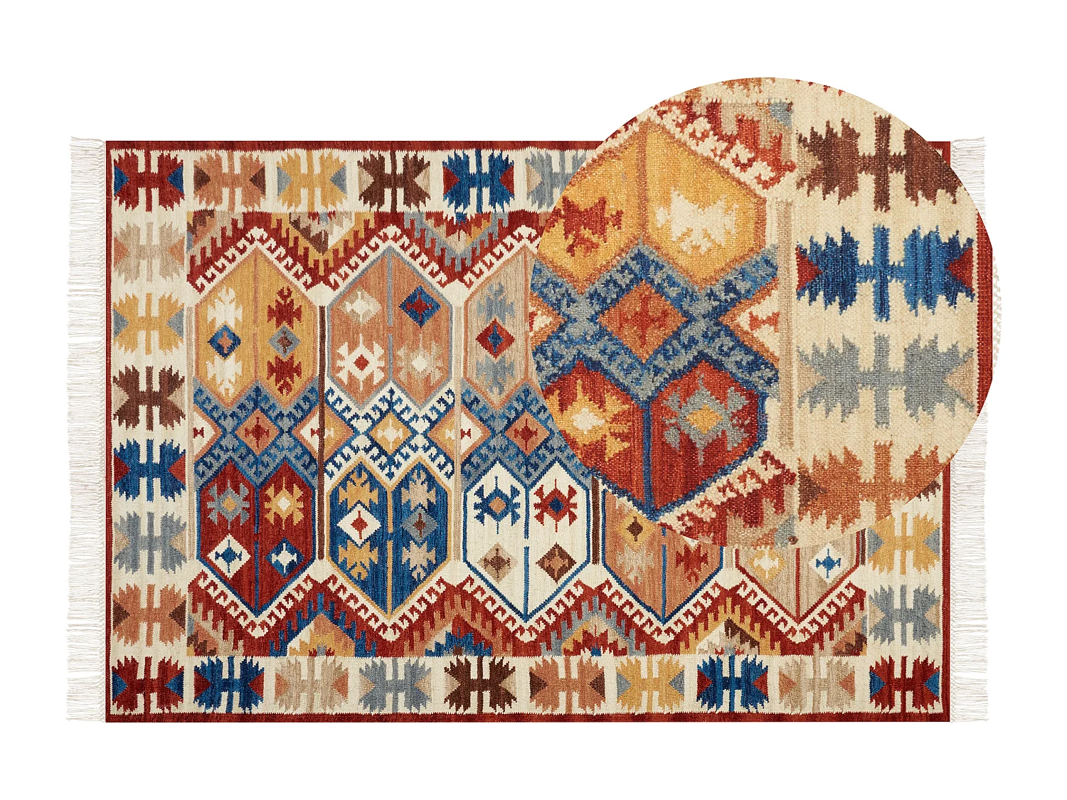Tapete Kilim em lã multicolor 160 x 230 cm VANASHEN