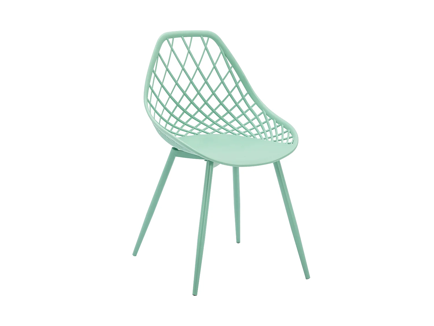 Gartenstuhl 2er-Set - Polypropylen & Metall - Mandelgrün - MALAGA von MYLIA