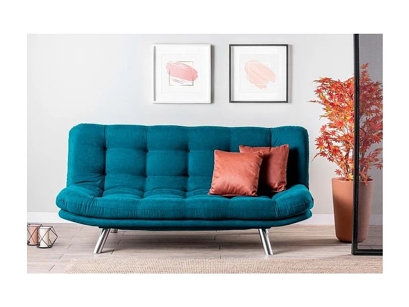 Canapé convertible MISA bleu pétrole