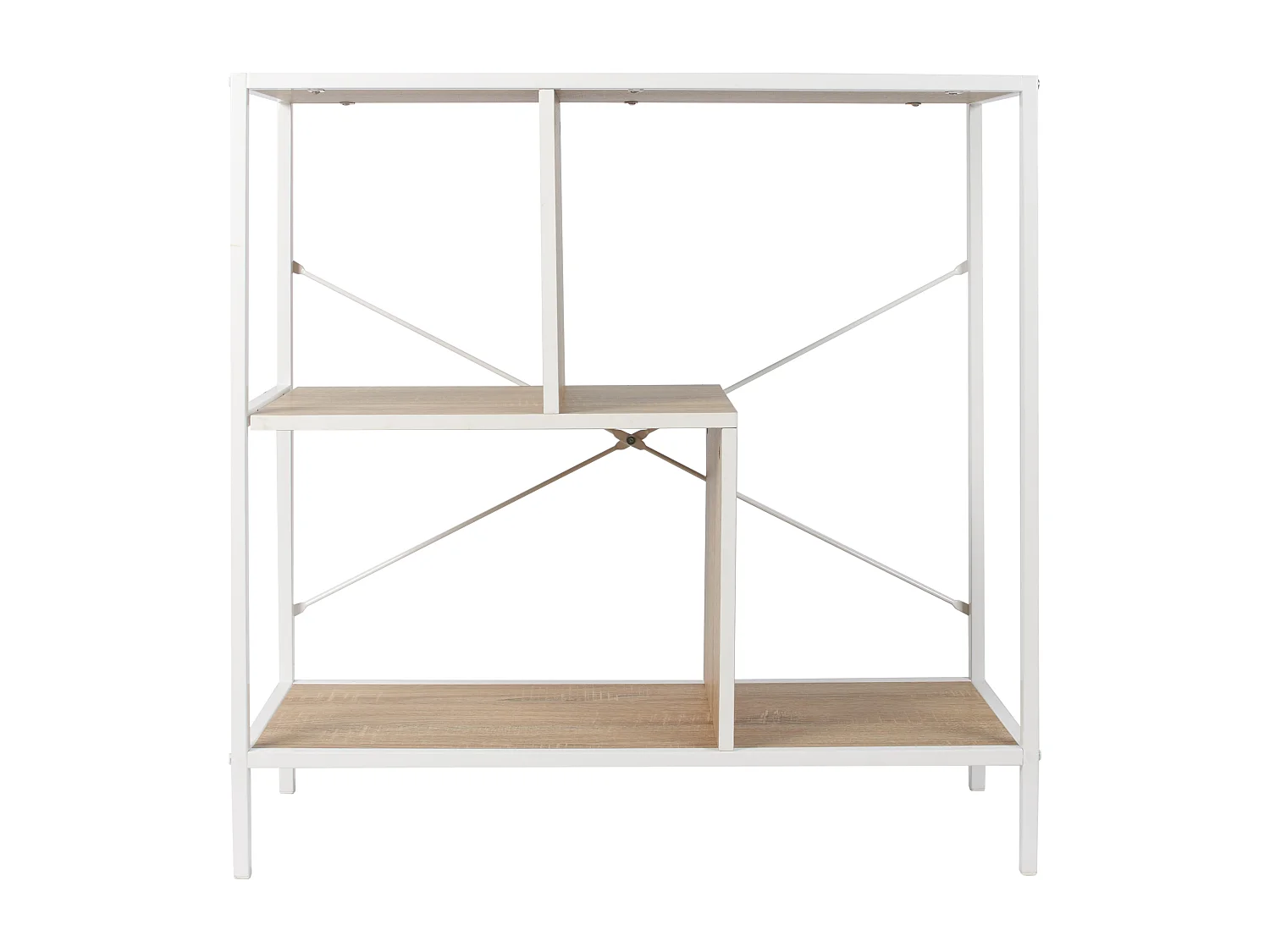 Etagere Edison Blanc 80x30x79.5cm Blanc, Marron