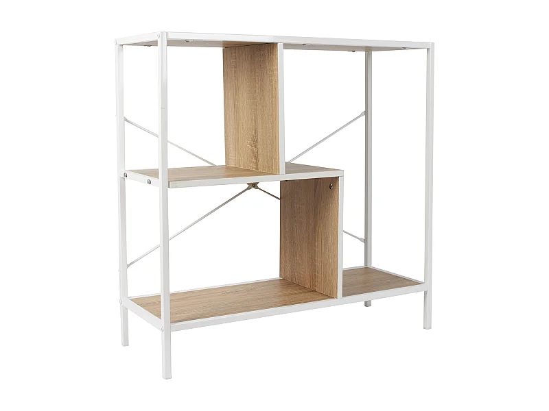 Etagere Edison Blanc 80x30x79.5cm Blanc, Marron