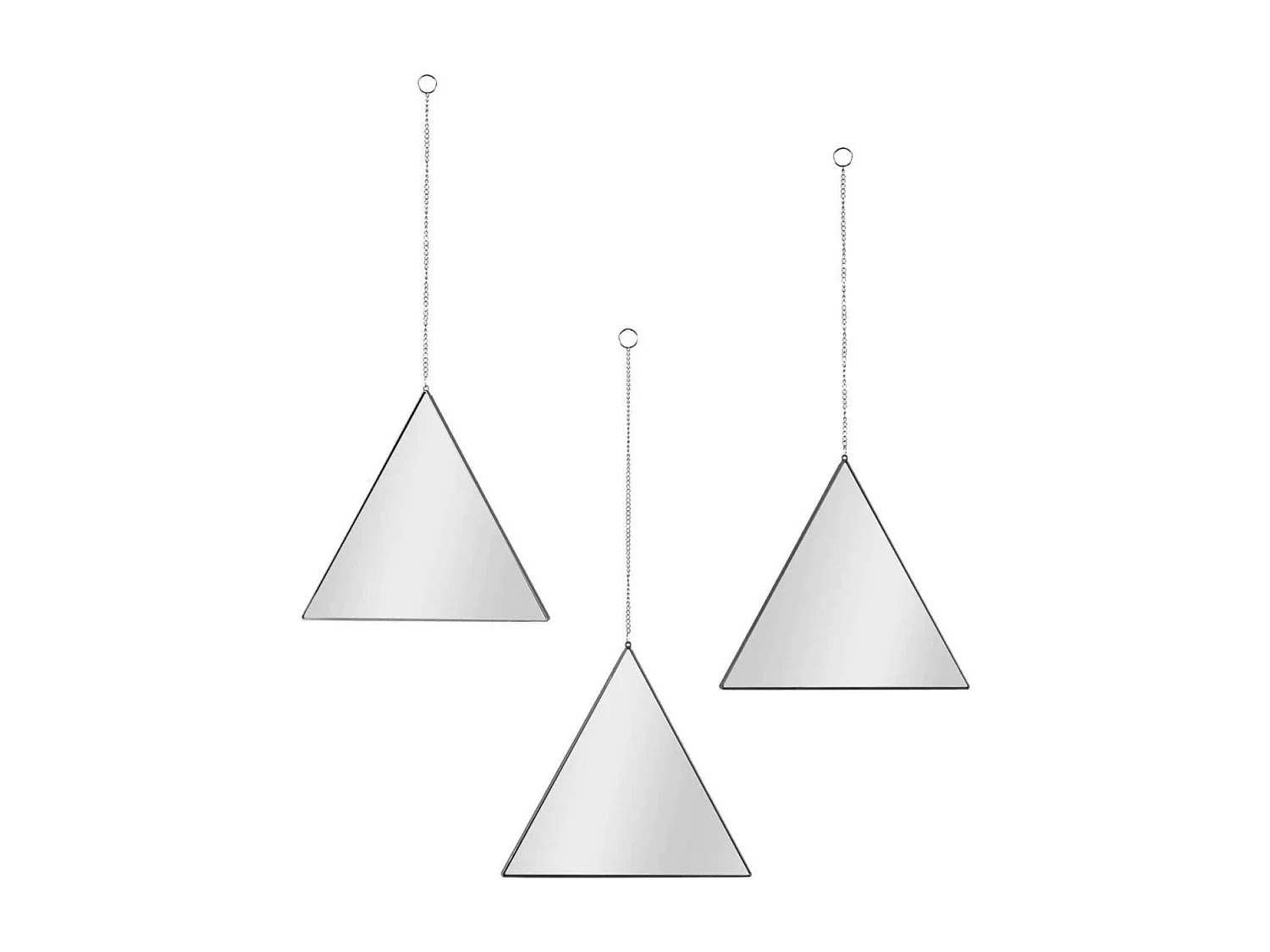 Lot de 3 Miroirs Déco Triangle "Louxor" 24cm Noir