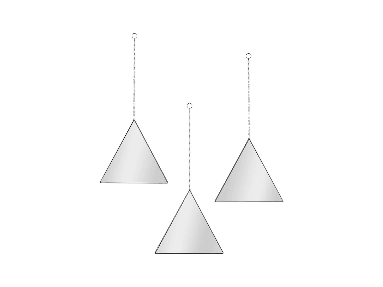 Lot de 3 Miroirs Déco Triangle "Louxor" 24cm Noir