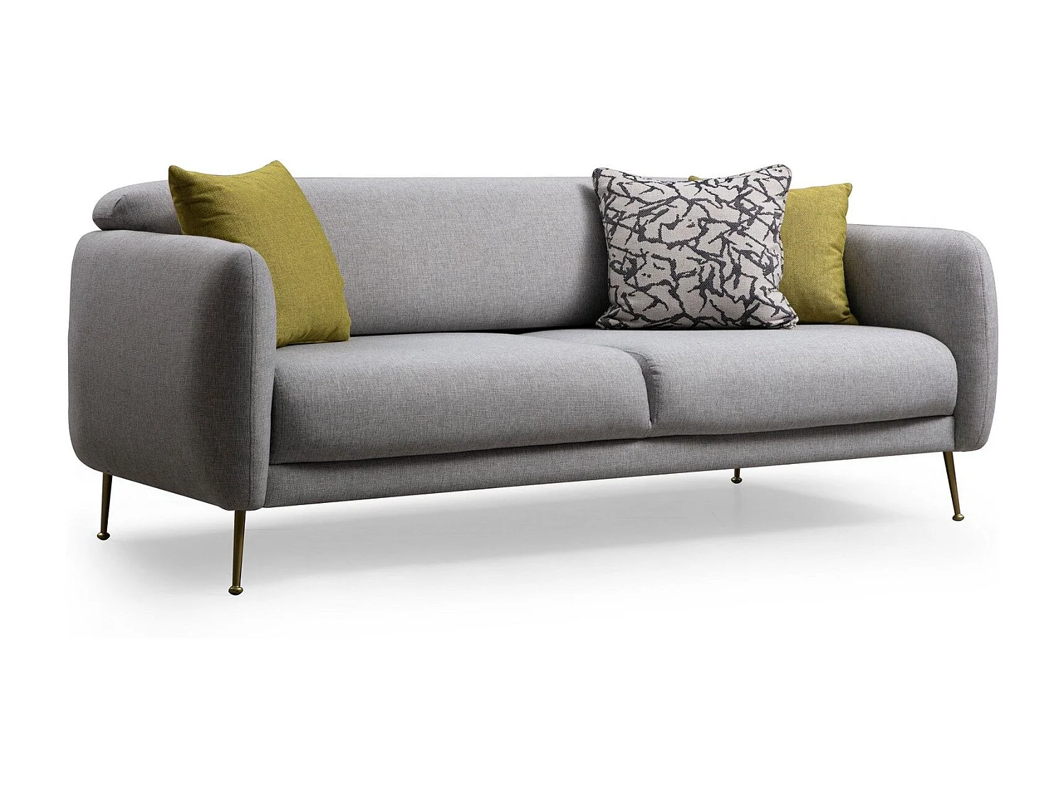 Sofá Altadena 192, Gris, 214x98x85cm, Tapiz, Patas: Metal