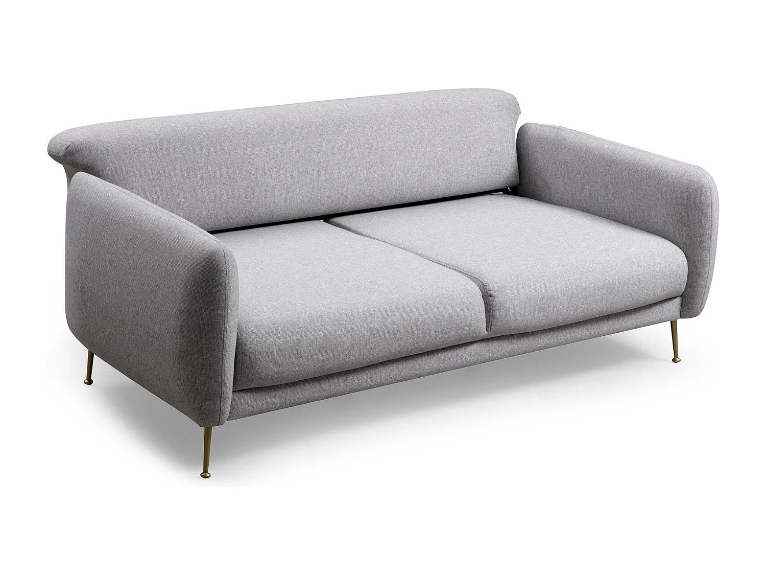 Canapé 3 places convertible avec 3 coussins Vesna Tissu Gris