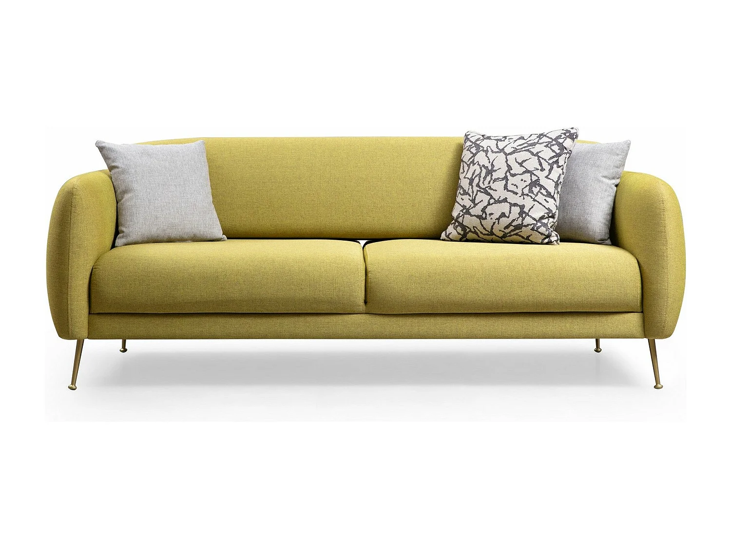 Sofá Altadena 192, Amarillo, 214x98x85cm, Tapiz, Patas: Metal