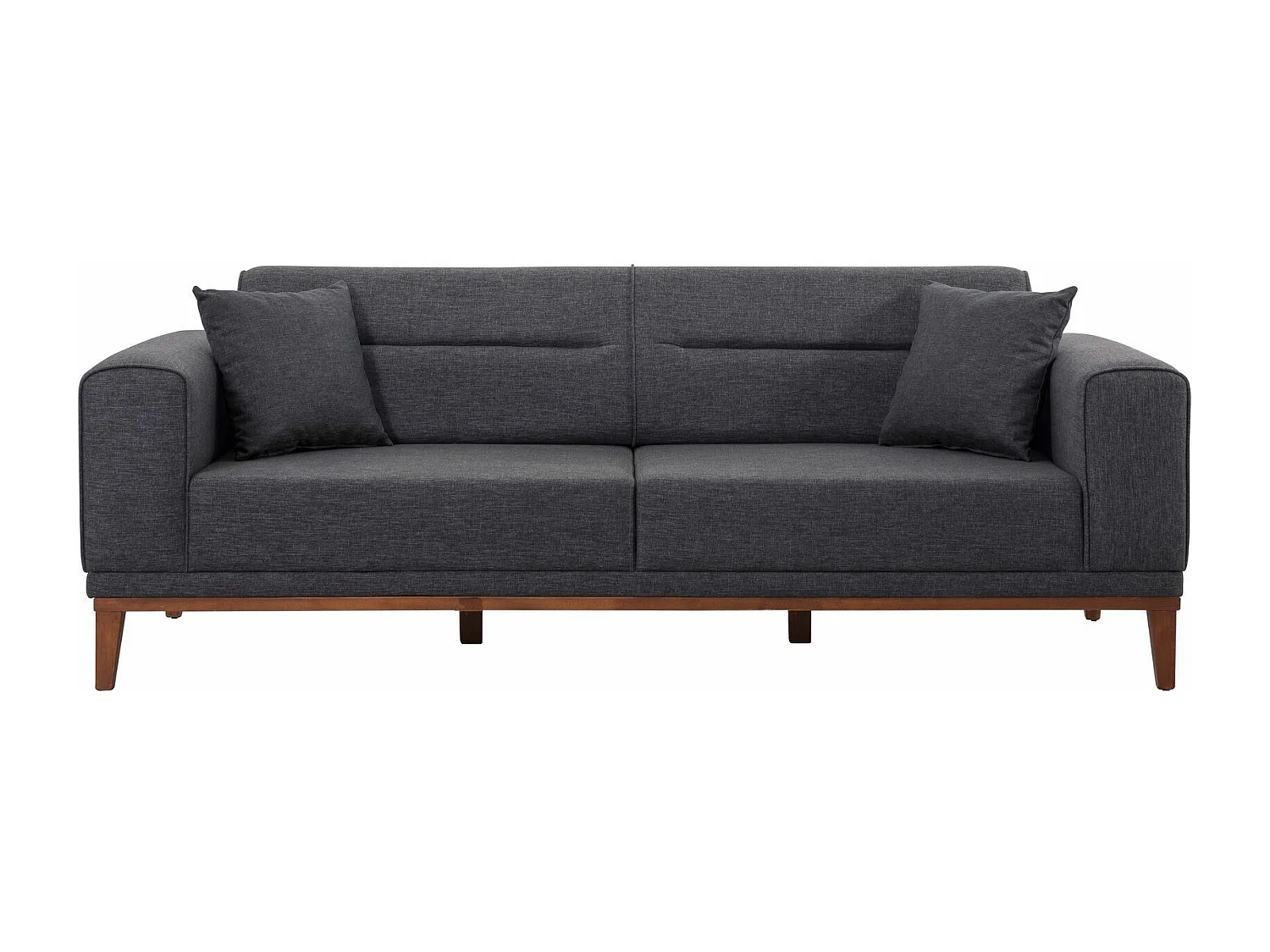 Canapé 3 places convertible et table d'appoint Agios Tissu Anthracite