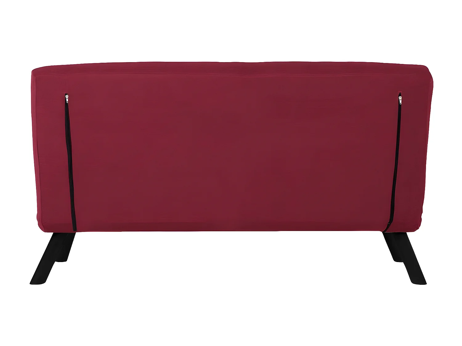 Canapé 2 places convertible Yolanda Métal Noir et Tissu Bordeaux