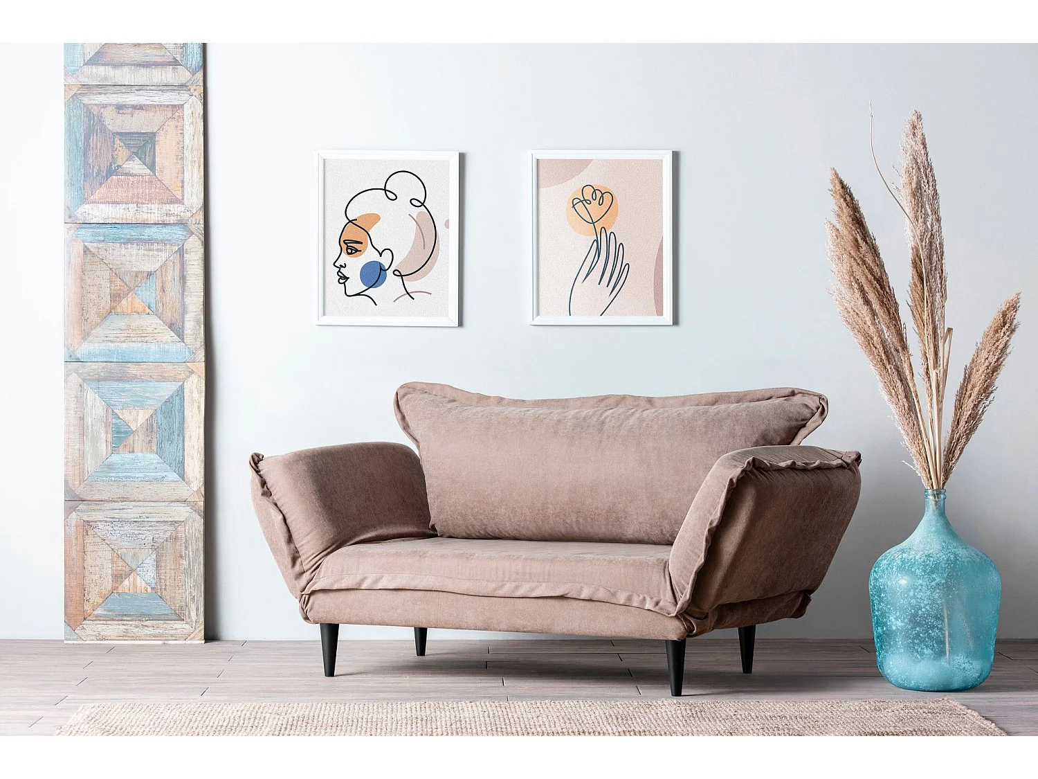 Sofá Altadena 264, Rosa, 200x70x85cm, Tapiz, Patas: Madera, Parcialmente montado