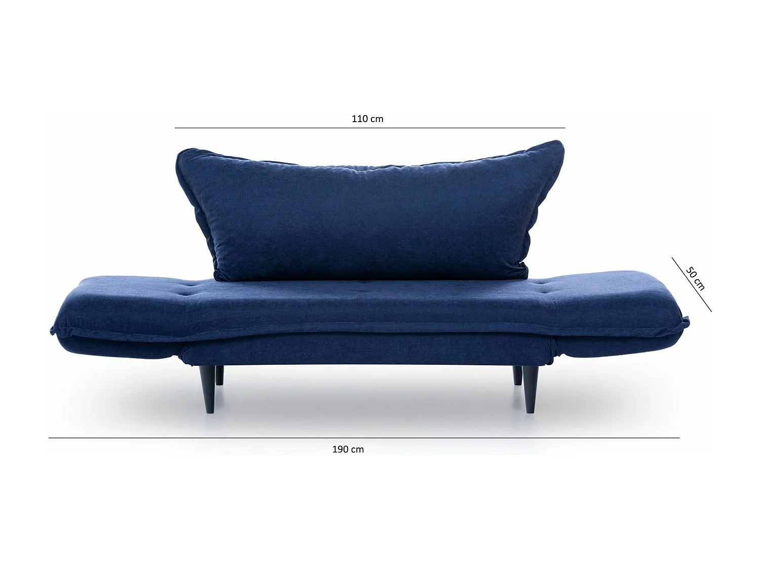 Sofá Altadena 264, Azul, 200x70x85cm, Tapiz, Patas: Madera, Parcialmente montado