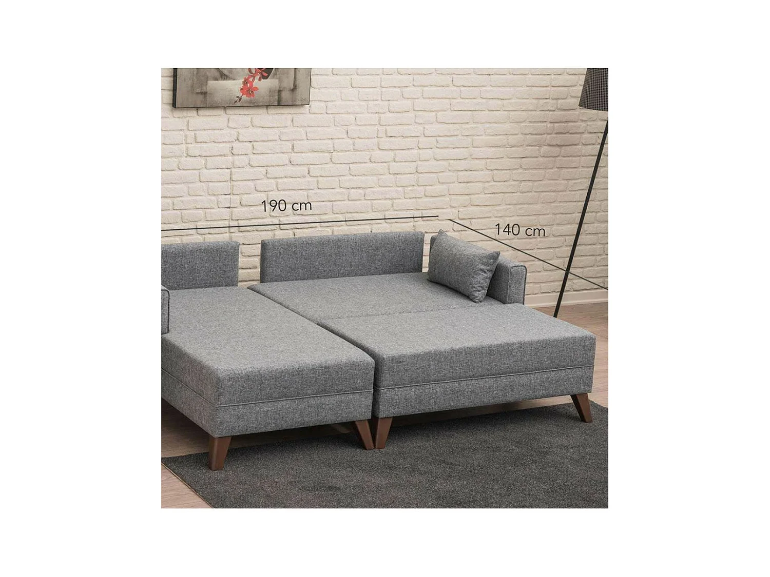 Set di mobili imbottiti Altadena B100, Funzione di sonno, Grigio, Arazzo