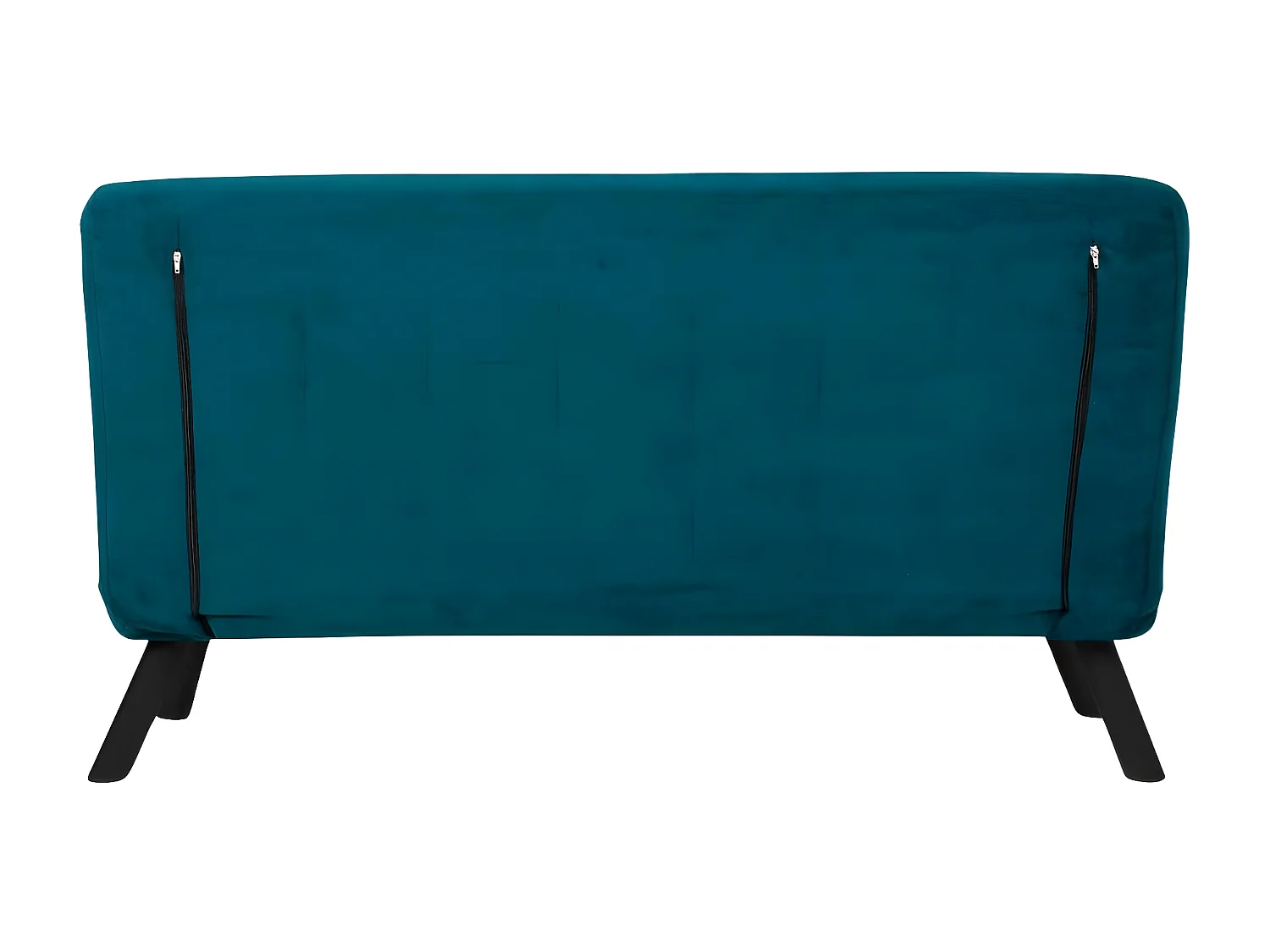 Canapé 2 places convertible Yolanda Métal Noir et Tissu Bleu canard