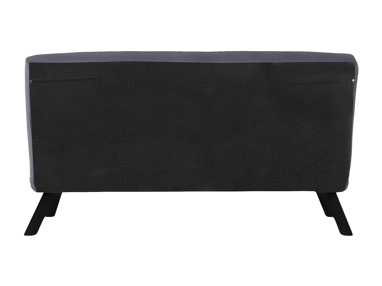 Canapé 2 places convertible Yolanda Métal Noir et Tissu Bleu canard