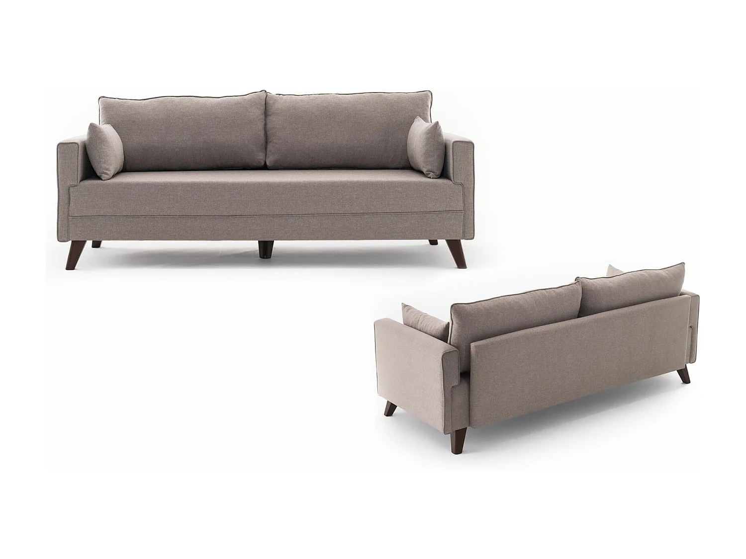 Canapé 3 places convertible Hermoso Tissu Blanc crème