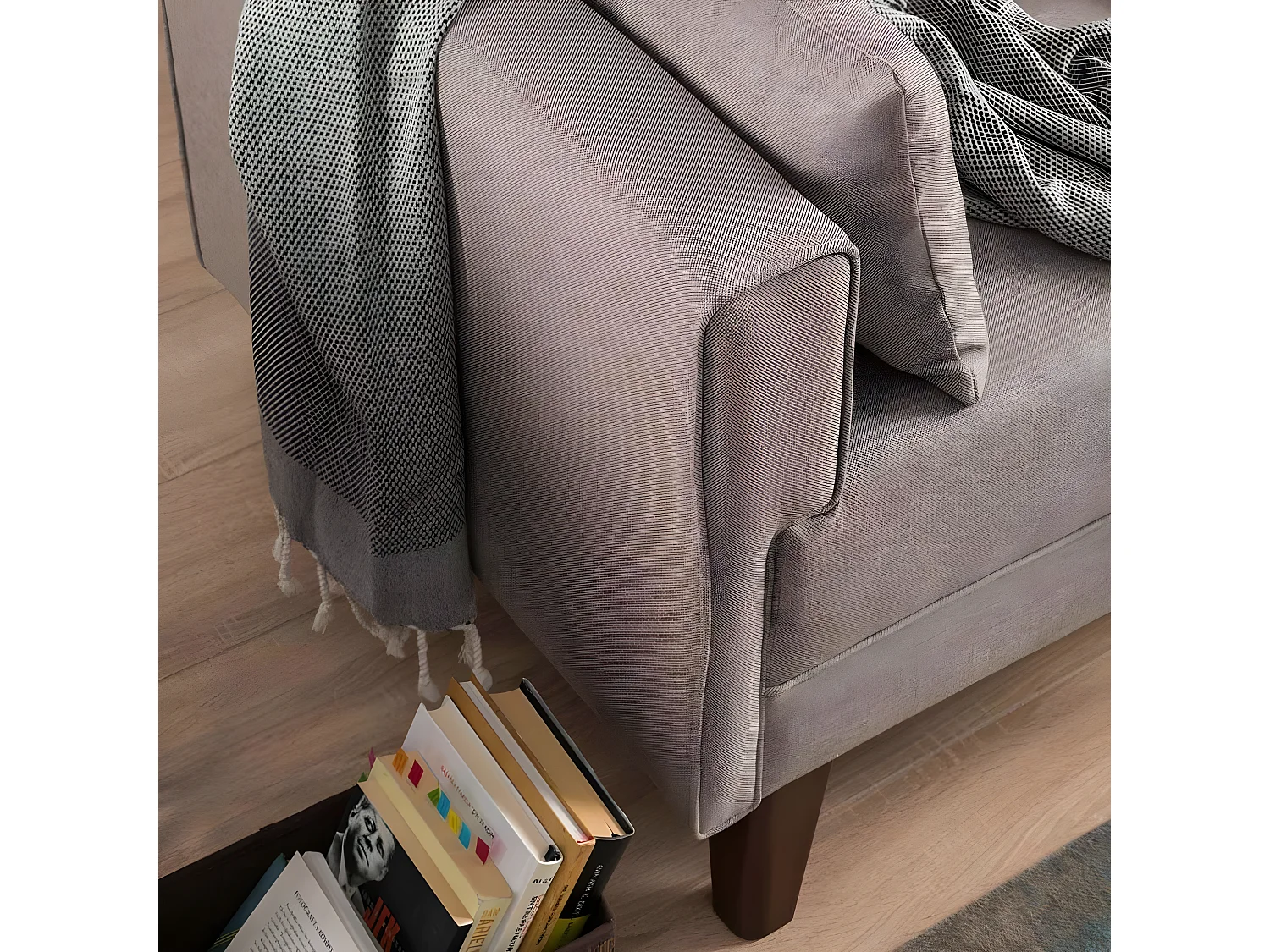 Canapé 3 places convertible Hermoso Tissu Blanc crème