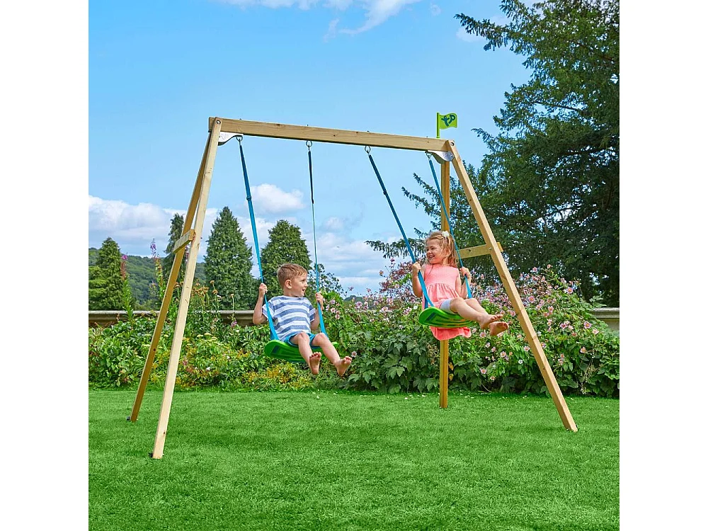 Portique en bois balançoire Forest 2 balançoires