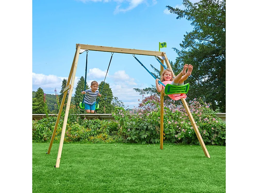Portique en bois balançoire Forest 2 balançoires