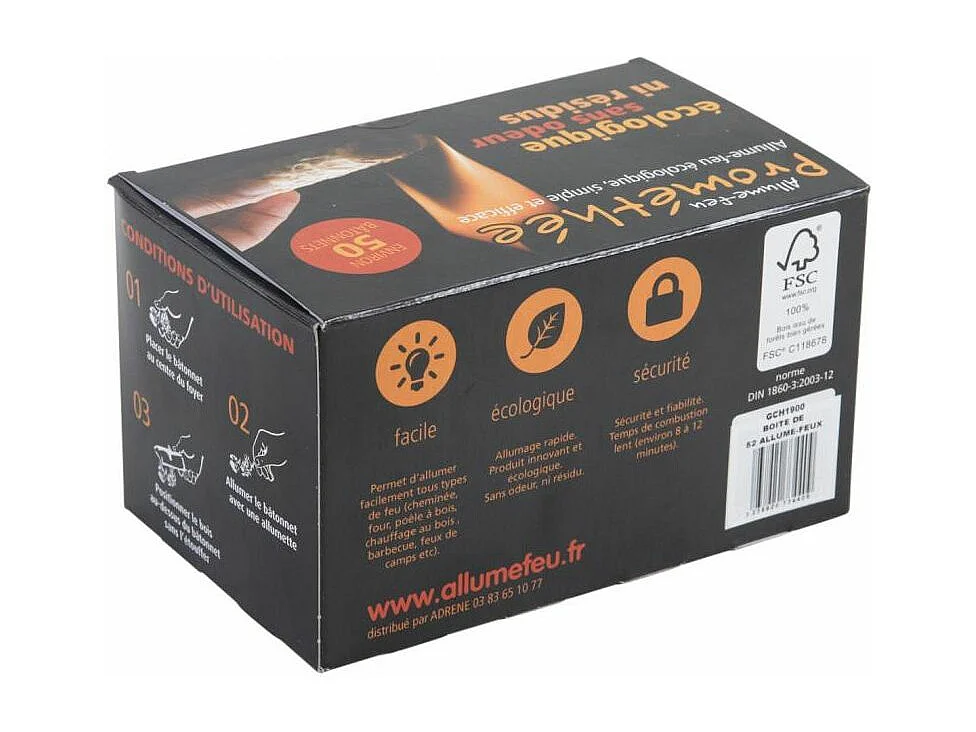 Batonnet allume feu cheminée poele ou barbecue (par 52)