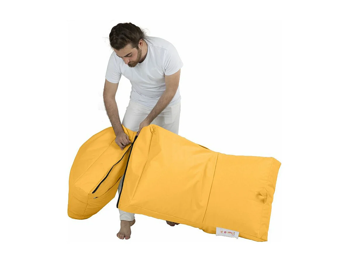 Pouf convertible / coussin de sol Kendel Jaune