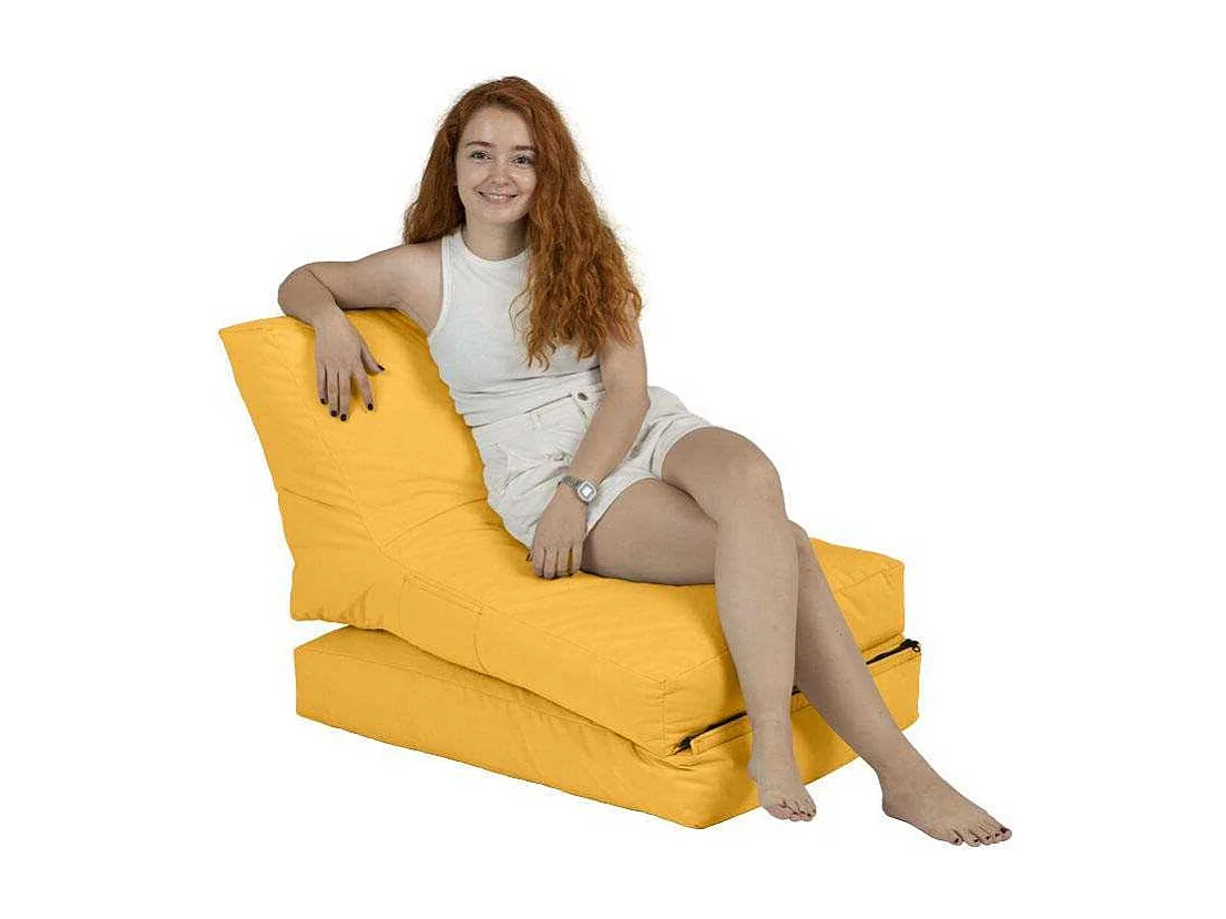 Pouf convertible / coussin de sol Kendel Jaune