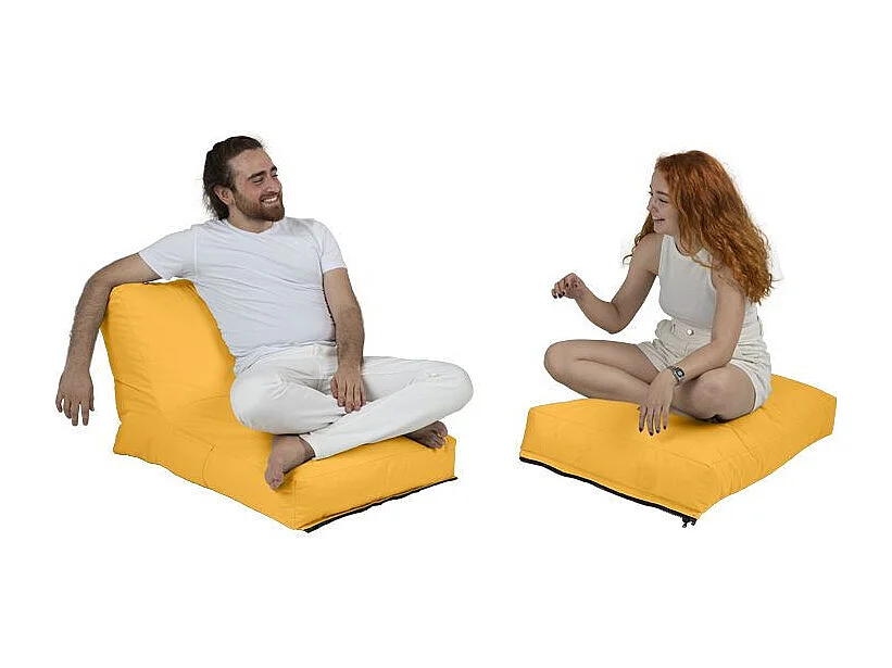 Pouf convertible / coussin de sol Kendel Jaune
