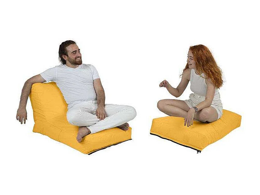 Pouf convertible / coussin de sol Kendel Jaune
