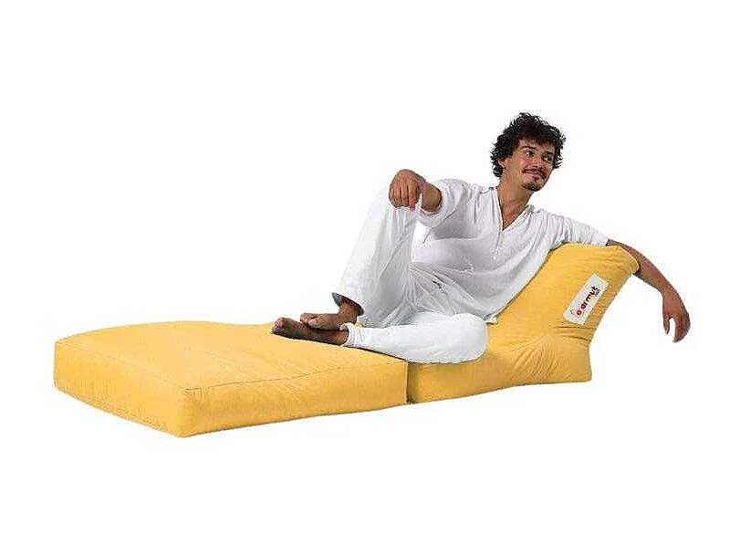 Pouf convertible / coussin de sol Kendel Jaune