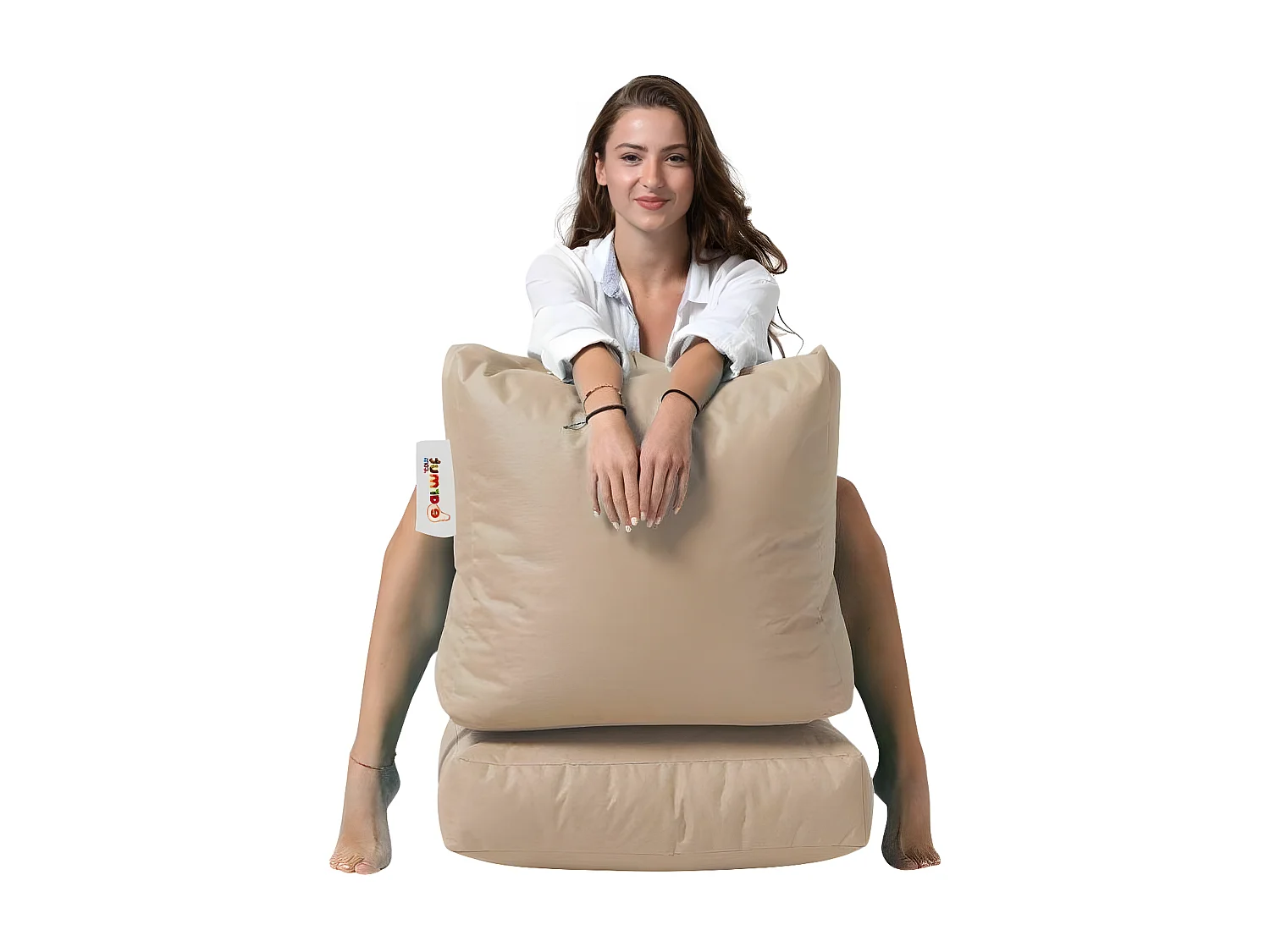 Pouf convertible / coussin de sol Kendel Beige