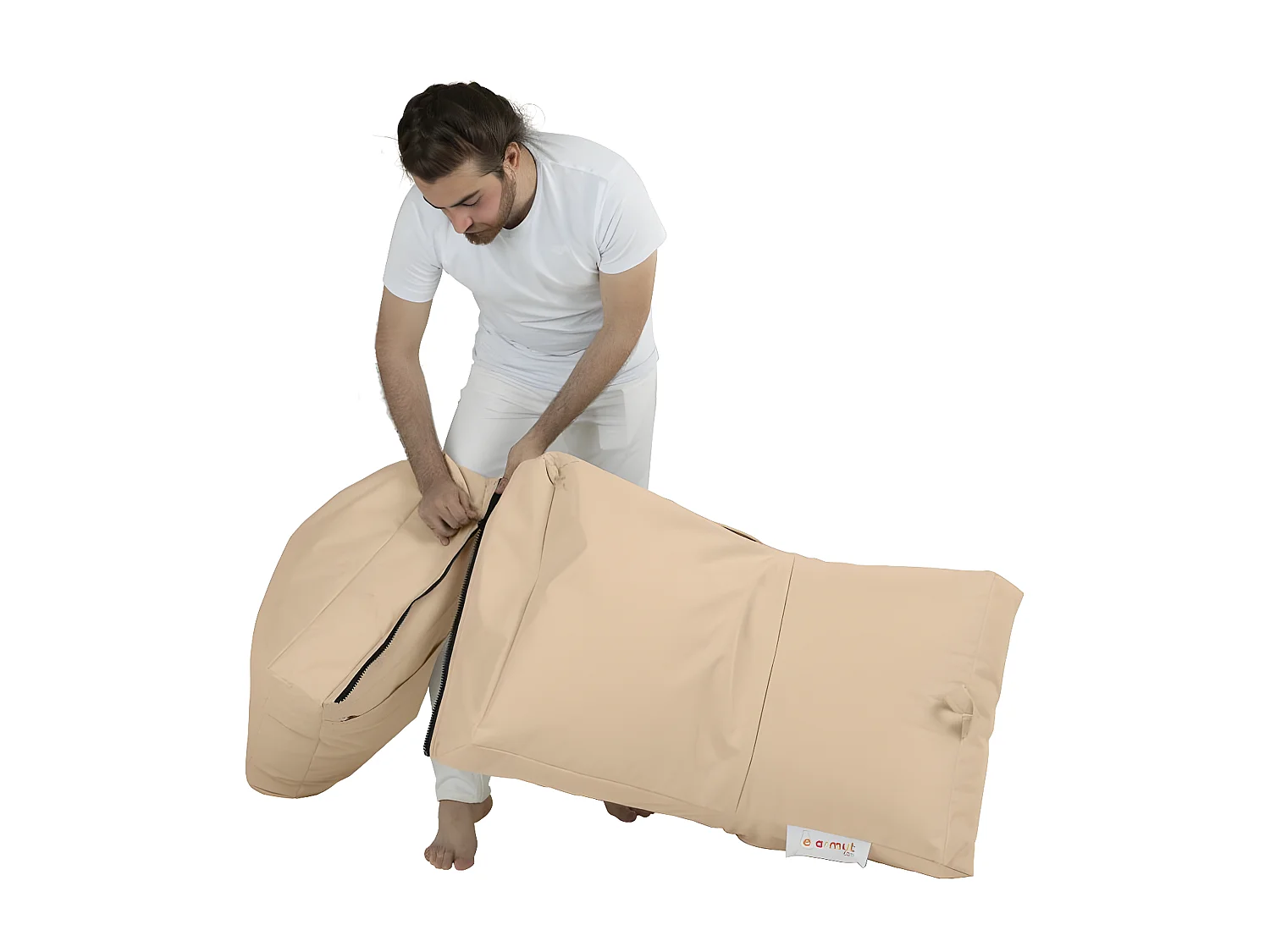 Pouf convertible / coussin de sol Kendel Beige