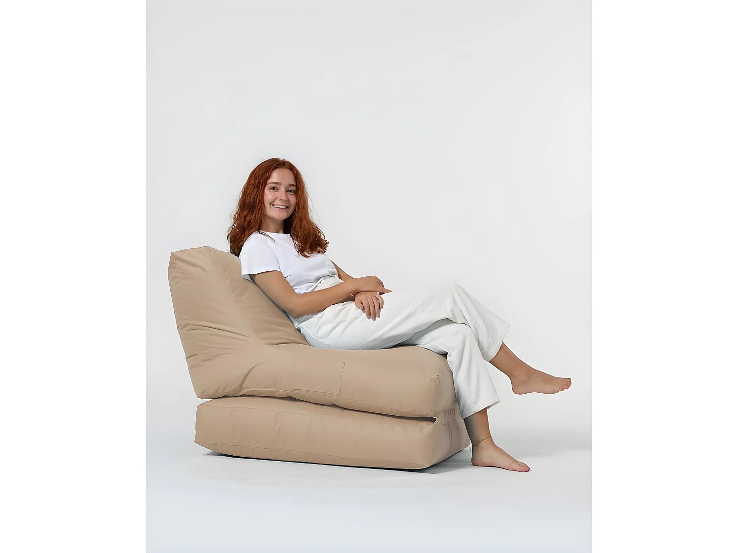 Pouf convertible / coussin de sol Kendel Beige