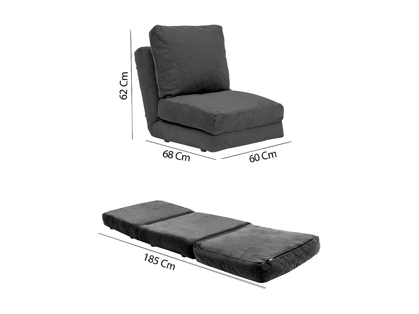 Sillón Altadena 162, Gris, 62x60x68cm, Tapiz, Patas: Plástico