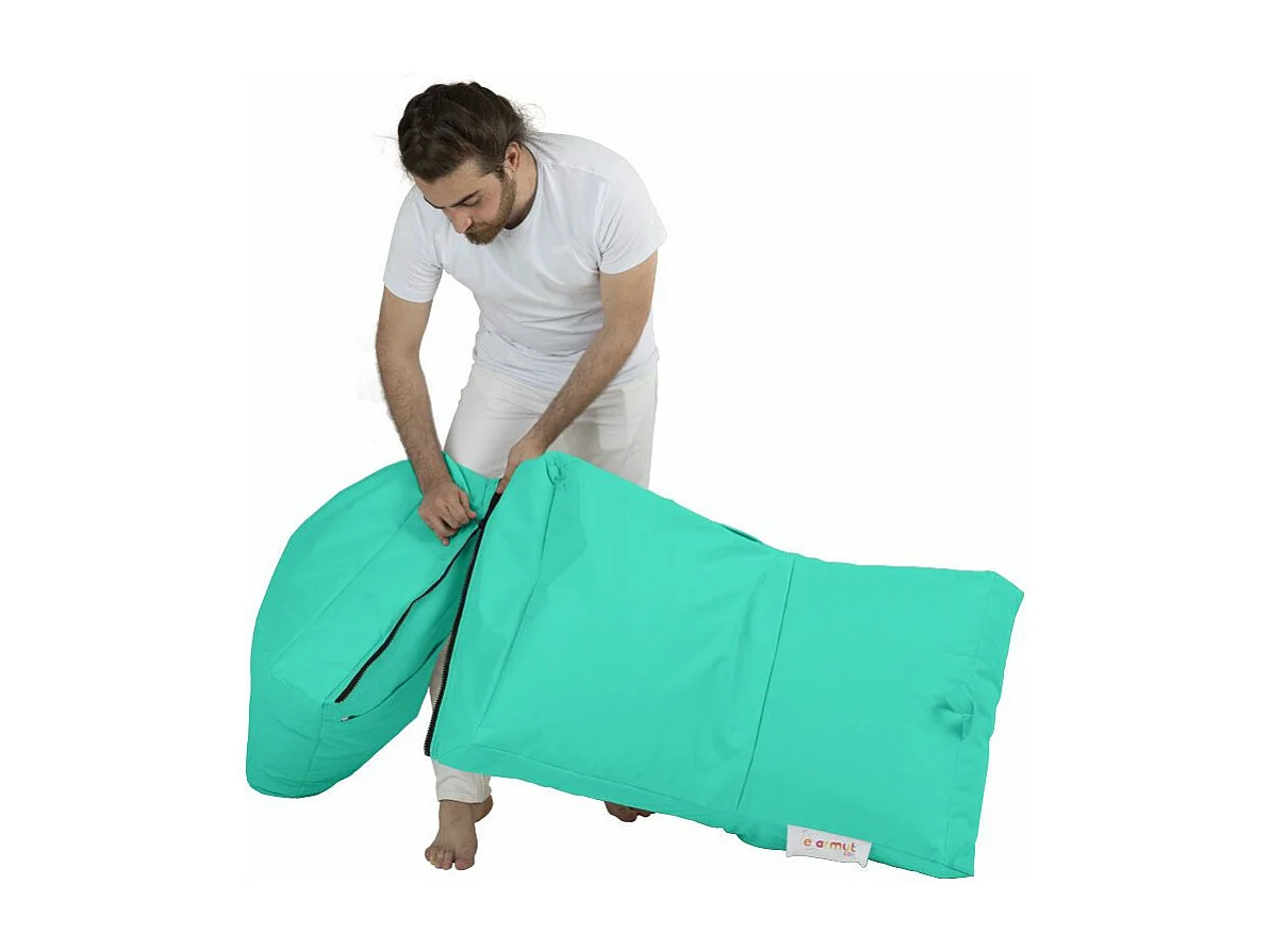 Pouf convertible / coussin de sol Kendel Bleu vert