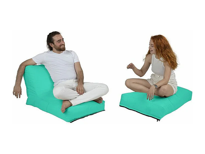 Pouf convertible / coussin de sol Kendel Bleu vert