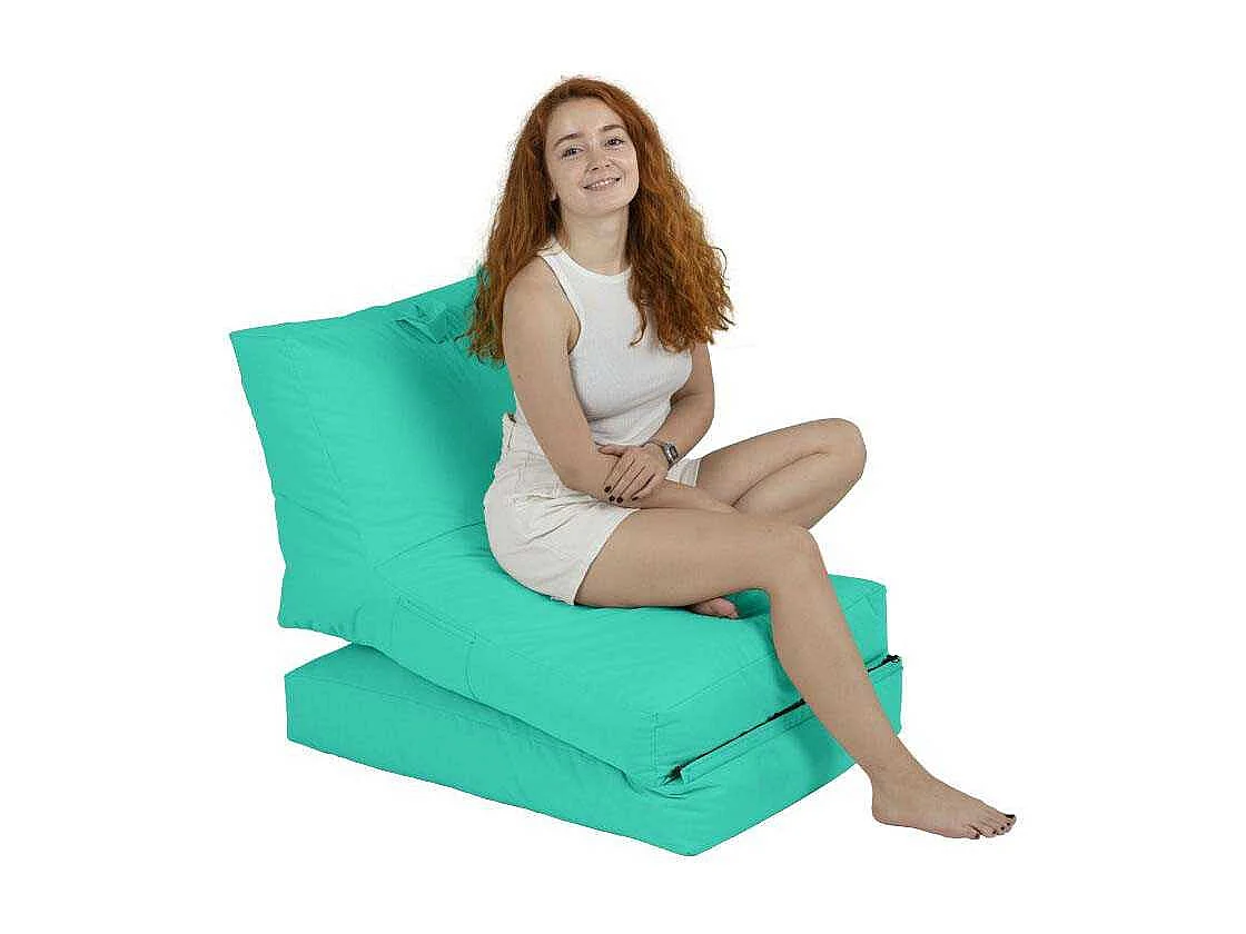 Pouf convertible / coussin de sol Kendel Bleu vert