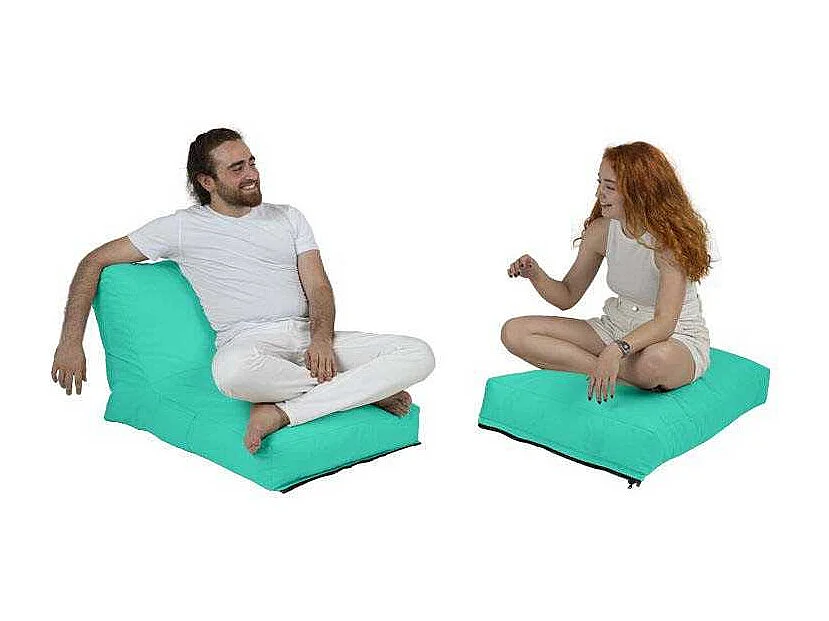 Pouf convertible / coussin de sol Kendel Bleu vert