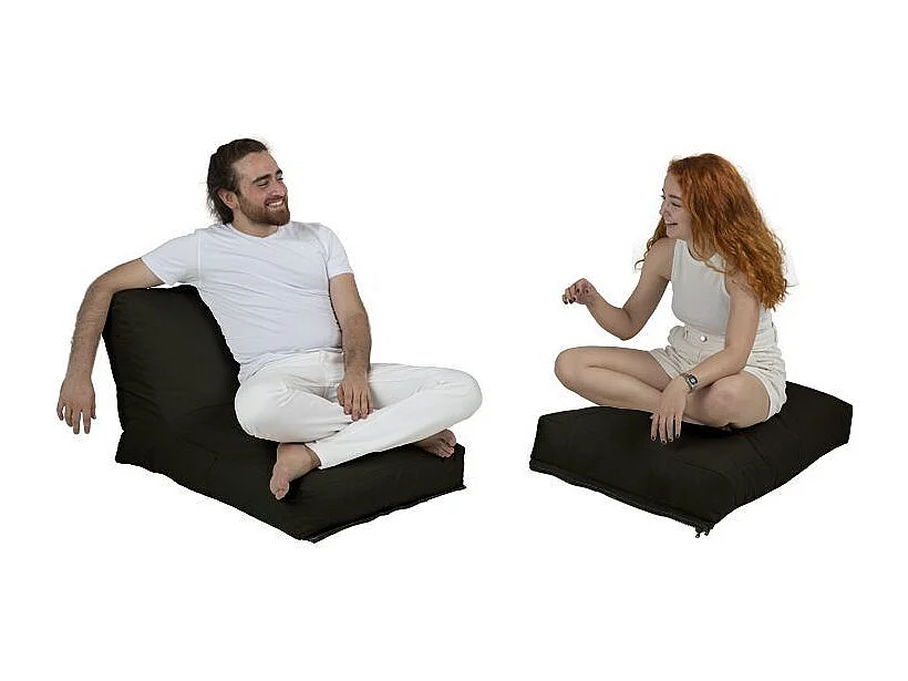 Pouf convertible / coussin de sol Kendel Noir