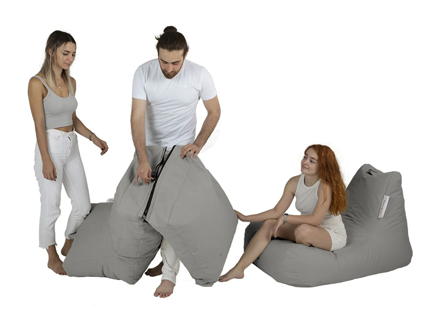 Pouf convertible / coussin de sol Kendel Gris