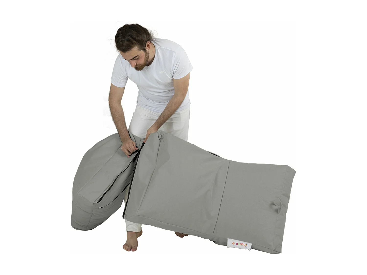 Pouf convertible / coussin de sol Kendel Gris