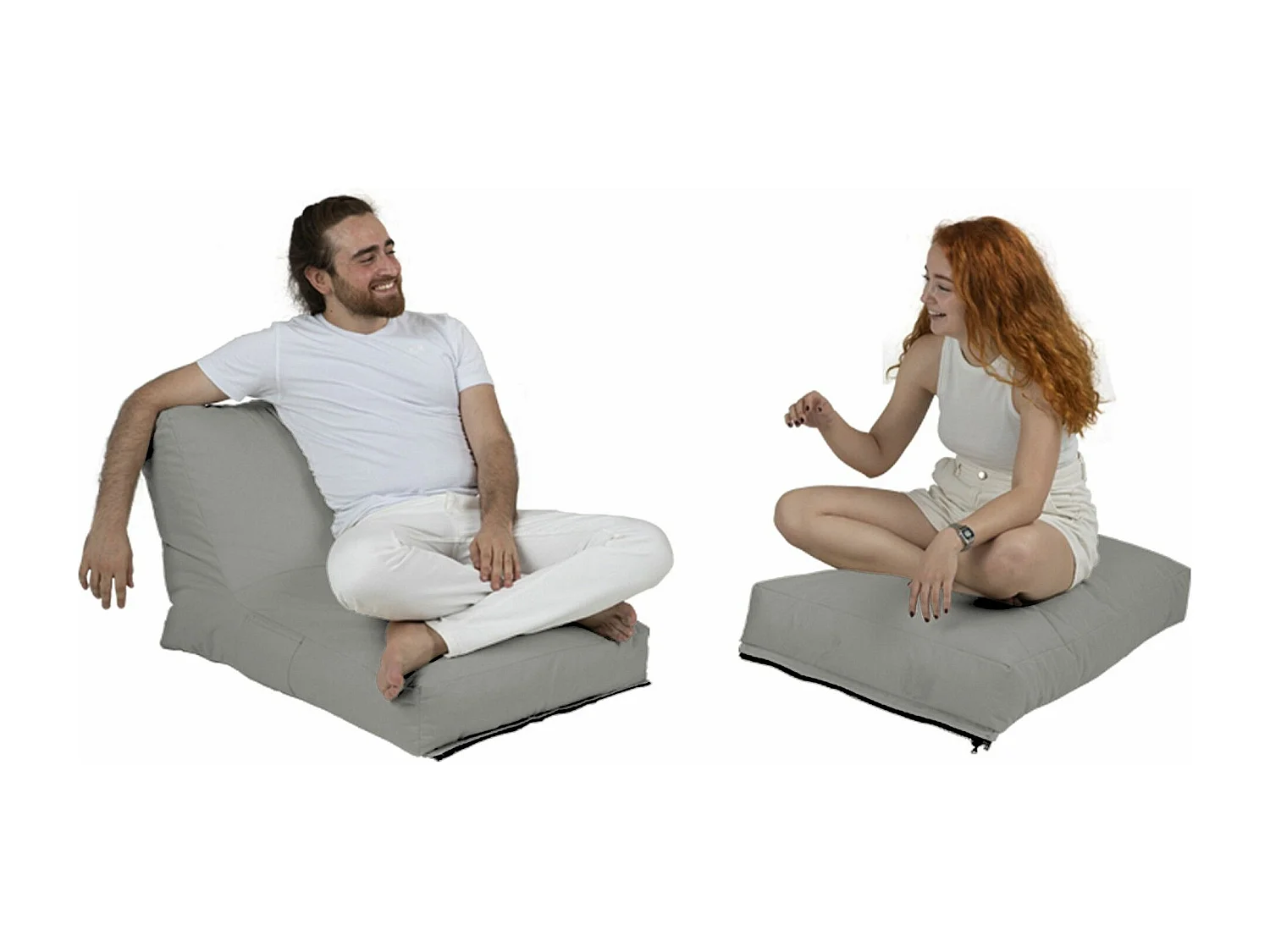 Pouf convertible / coussin de sol Kendel Gris